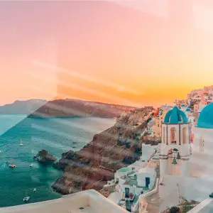 Impression sur verre Santorin Grèce